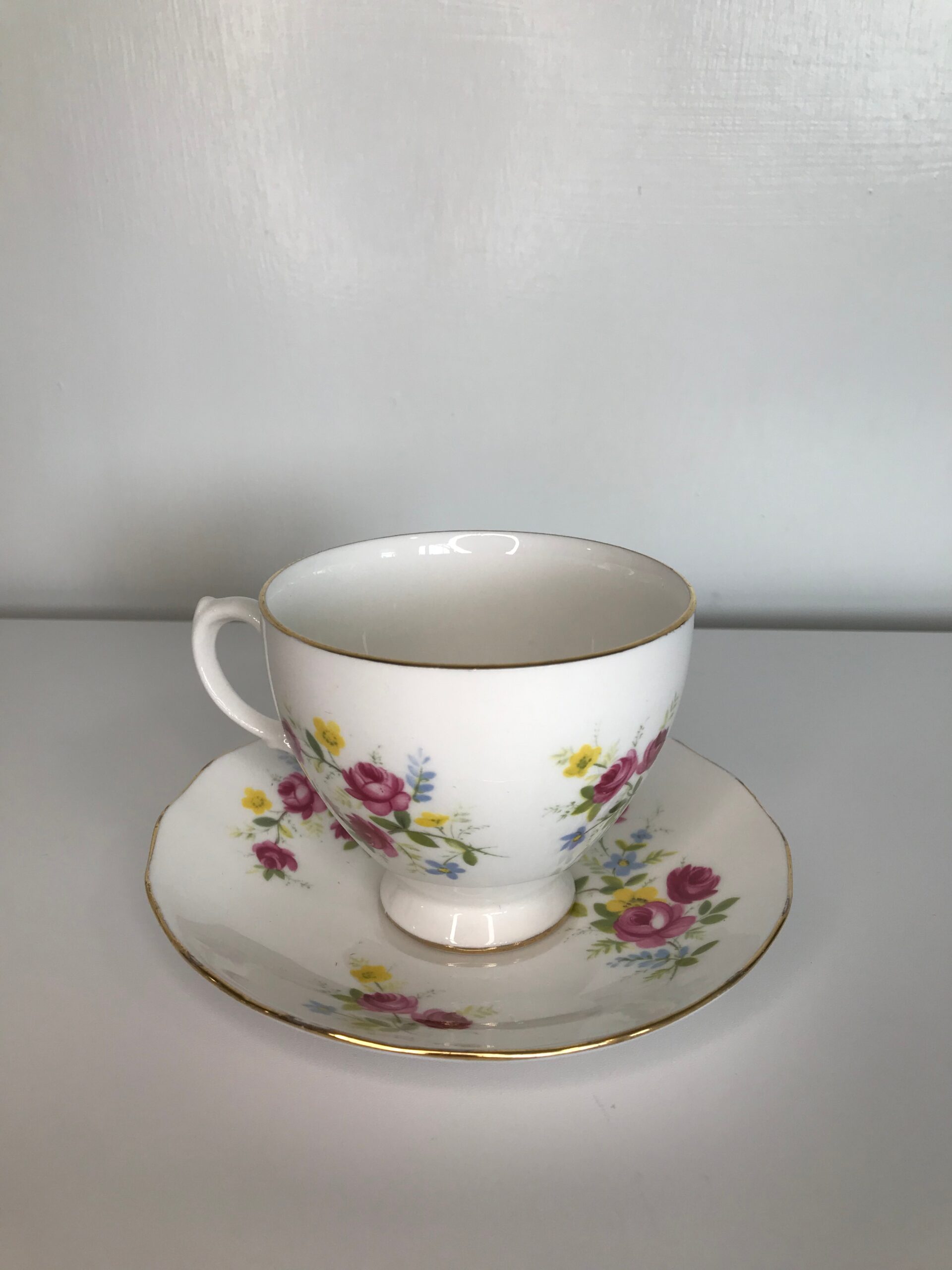 Elegant English Tea Cup Basket Dr. Bob Kemp Hospice